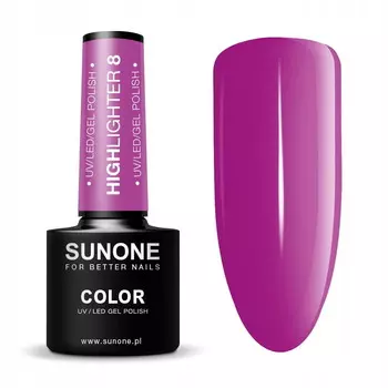Sunone Highlighter 8 неоновый гибридный лак 5г