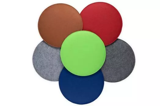 Sunpillow набор из 4 круглых фетровых подушек для стульев 36 см | уютные фетровые подушки для скамейки и стула | Крытый/Открытый | Подушка сиденья чехол для сиденья | Светло-серый MC.Sammler, красный