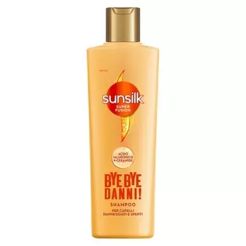 Sunsilk Шампунь Bye Bye Damage для поврежденных и подверженных стрессу волос Super Fusion Formula с гиалуроновой кислотой и керамидами восстанавливает 7 типов повреждений волос 220 мл