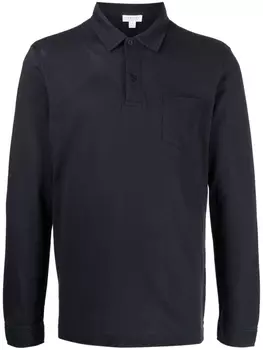 Sunspel рубашка поло Riviera с длинными рукавами, синий