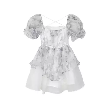 Sunsuntown Женские шорты-платье с рукавами, Белый