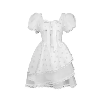 Sunsuntown Женские шорты-платье с рукавами, От белого