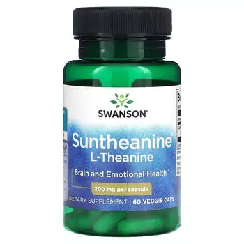 Suntheanine L-Theanine, 200 мг, 60 растительных капсул Swanson