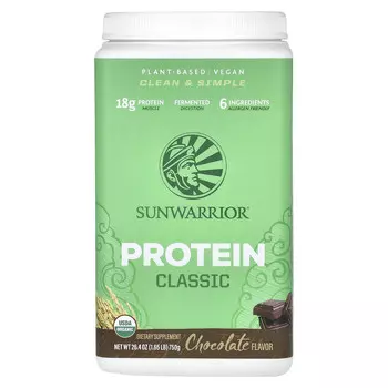 Sunwarrior, классический протеин, со вкусом шоколада, 750 г (1,65 фунта)