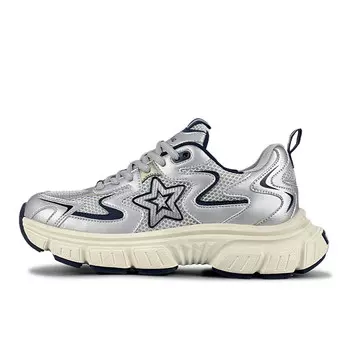 SUPER DRAG Кроссовки Chunky унисекс с низким верхом серебристо-серый Luzaot