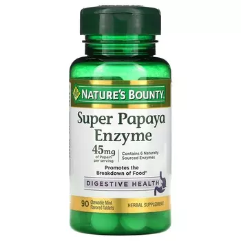 Супер Энзим Nature's Bounty, мята, 90 жевательных таблеток