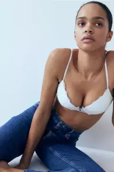 Супер кружевной бюстгальтер пуш-ап H&M, белый