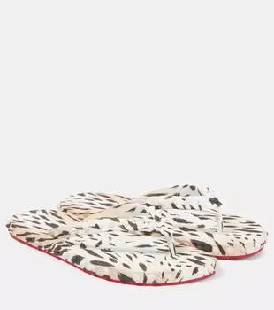 Супер Луби печатные сандалии-танга Christian Louboutin, разноцветный