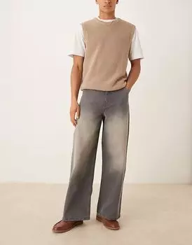 Супер мешковатые джинсы ASOS DESIGN серого цвета