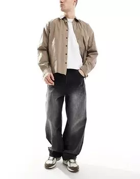 Супер мешковатые джинсы черного цвета Bershka