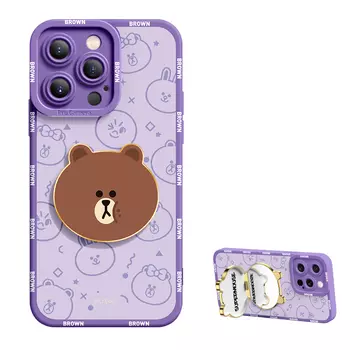 Super Mouse Чехол для телефона, Line Brown Bear Black / Brown Cat 001