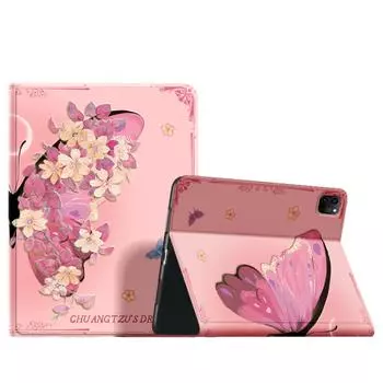 Super Mouse Плоский защитный чехол, Cherry blossom pollen entangled with pollen butterflies