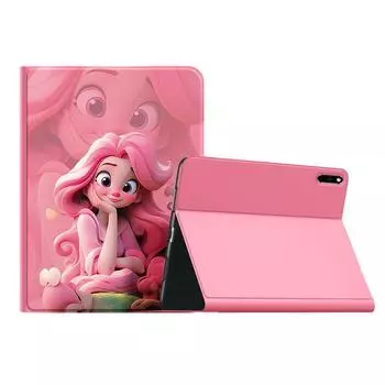 Super Mouse Плоский защитный чехол, Sakura pink curly hair princess