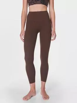 Супер мягкие леггинсы для йоги 7/8 дюйма Sweaty Betty, цвет Cacao Brown