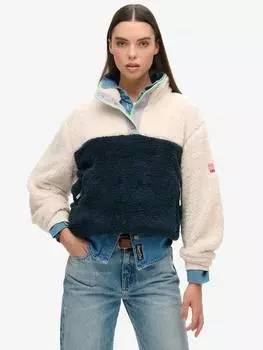 Супер мягкий джемпер хенли из пюре Superdry, цвет Rice White