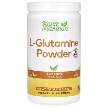 Super Nutrition, L-глютамин, без вкусовых добавок, 500 г (17,6 унции)