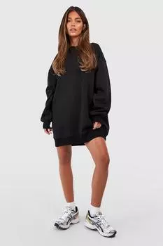 Супер-оверсайз-спортивное платье boohoo, черный