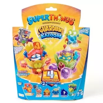 Super Things 4 фигурки + 2 машины Guardians Of Kazoom S9 Magic Box
