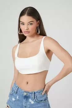 Супер укороченная майка вязки Ponte Forever 21, белый