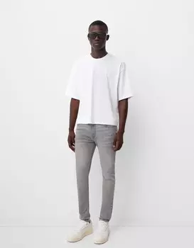 Супер узкие джинсы Bershka, серый