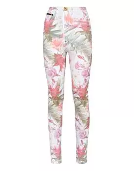 Супер-высокая талия Джеггинсы Цветы PHILIPP PLEIN, цвет summer snow