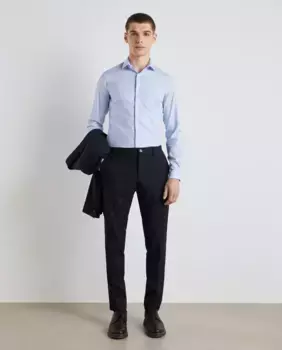 Суперэластичная структурированная мужская рубашка Easy Wear, синий