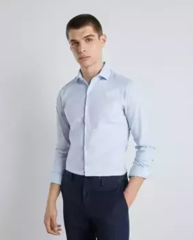 Суперэластичная структурированная мужская рубашка Easy Wear, светло-голубой