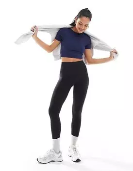 Суперэластичная укороченная футболка темно-синего цвета Threadbare