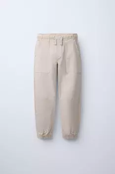 Суперэластичные брюки для спорта ZARA, экрю