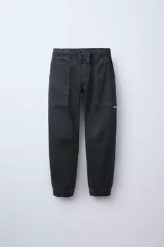 Суперэластичные брюки для спорта ZARA, антрацитово-серый