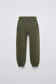 Суперэластичные брюки для спорта ZARA, темный хаки