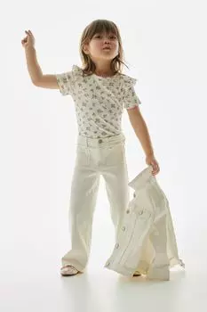 Суперэластичные широкие джинсы H&M, белый
