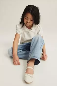 Суперэластичные широкие джинсы H&M, синий