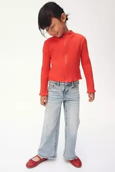 Суперэластичные широкие джинсы H&M, синий