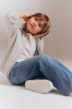 Суперэластичные широкие джинсы H&M, синий