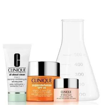 Superdefense Spf25 50 мл + эксфолиант 30 мл + все о глазах 5 мл, Clinique