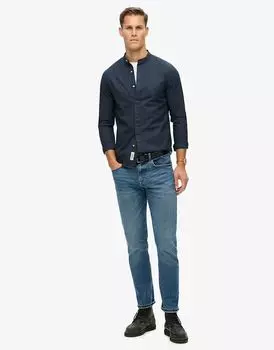 Superdry The merchant store — рубашка Grandad цвета индиго с микротекстурой цвета индиго