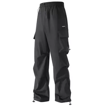 SUPEREALLY СУПЕР ОЧЕНЬ унисекс брюки-карго, Черный (на флисовой подкладке)