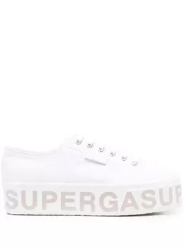 Superga кеды на платформе с логотипом, белый