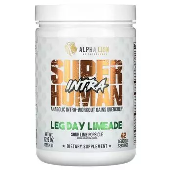 SuperHuman Intra, Лайм для ног, фруктовое мороженое с кислым лаймом, 12,9 унции (365,4 г) Alpha Lion