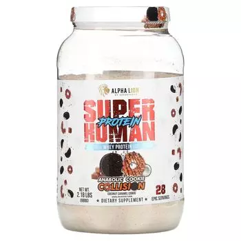 SuperHuman Protein, Анаболическое печенье Collision, кокосово-карамельное печенье, 988 г (2,18 фунта) Alpha Lion