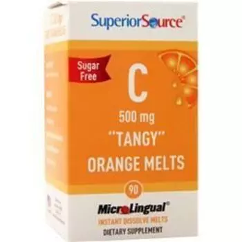 Superior Source C (500 мг) - Острый апельсин для рассасывания без сахара 90 таблеток