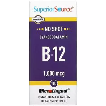 Superior Source MicroLingual цианокобаламин B12 1000 мкг 100 таблеток