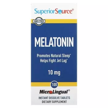 Superior Source MicroLingual мелатонин 10 мг, 100 быстрорастворимых таблеток