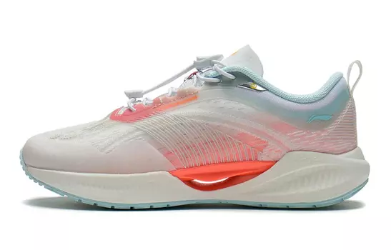 Суперлегкие 19 Детские кроссовки GS Low-top Шампанское Белый/Флуоресцентный Оранжевый/Синий Lining Young