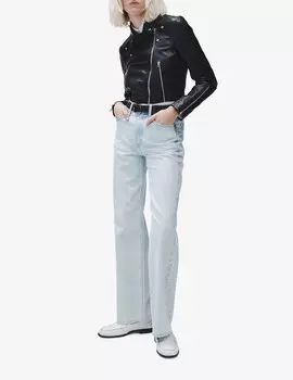 Суперлегкие широкие джинсы Logan Rag & Bone, светло-синий