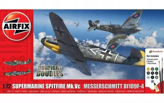 Supermarine Spitfire Mk.Vc и Messerschmitt Bf-109 F-4, авиафикс 50194 Airfix
