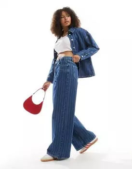 Супермешковатые джинсы в синюю полоску ASOS DESIGN