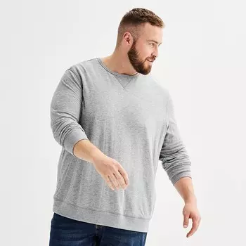 Супермягкая футболка двойной вязки Big & Tall Sonoma Goods For Life, цвет Gray Heather