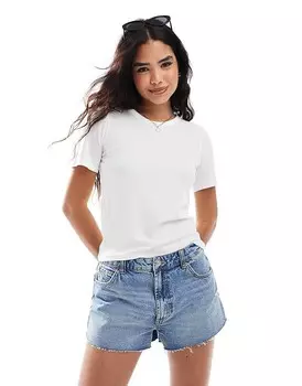 Супермягкая футболка в рубчик белого цвета Vero Moda Aware